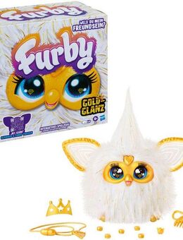 Hasbro Plüschfigur Furby Gold Glam interaktives Spielzeug, mit Licht- und Soundeffet
