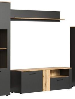 INOSIGN Wohnwand Estepona, (Komplett-Set, 4-St), Wohnzimmermöbel mit Rillenoptik - (B/T/H): 340/42/195 cm