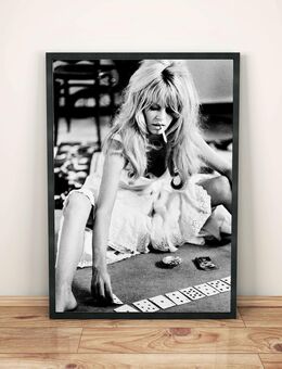 Poster Bild Wandbild Kunstdruck Brigitte Bardot Poker Pokern Retro Vintage - Wegberg