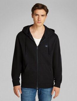 Calvin Klein Jeans Sweatjacke WOVEN LABEL ZIP THROUGH HOODIE mit Logopatch