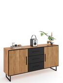 Sideboard Bella Eiche teilmassiv Akustikpaneel 3505 in 32278