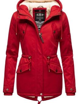 Marikoo Winterjacke Manolya stylischer Kurzmantel mit weichem Teddyfell-Futter