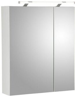 Schildmeyer Spiegelschrank Dorina, mit höhenverstellbaren Glasböden Breite 60 cm, 2-türig, LED-Beleuchtung, Schalter-/Steckdosenbox