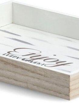 Zeller Present Tablett Enjoy, (1-tlg), Hochwertiges Poloniaholz