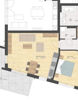 Neubau 2-Zimmer-ETW im 1. OG mit großem Balkon - Waldkraiburg