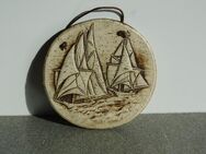 Wandkeramik Schiffe Reliefbild 17 cm Kunsthandwerk Keramik Bild Deko Vintage 5,- - Flensburg