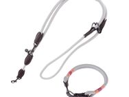 Nomad Tales Spirit Set: Halsband + Leine, stone - Größe XS + 200 cm Leine