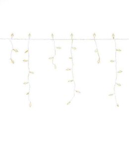 KONSTSMIDE LED-Lichtervorhang Weihnachtsdeko aussen, 200-flammig, LED Eisregen Lichtervorhang, 200 bernsteinfarbene Dioden