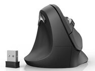 Hama Computermaus kabellos für Linkshänder, ergonomisch, vertikal, schwarz ergonomische Maus (Funk, Funkmaus, DPI Schalter, Browser Tasten, USB Empfänger)