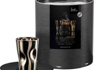 Eisch Germany Espressoglas UNIK, Borosilikatglas, Espressoglas mit Untertasse, 100 ml, veredelt mit echtem Platin