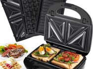 CkeyiN 3-in-1-Kombi-Waffeleisen mit 3 austauschbaren Grillplatten Zur Zubereitung von Sandwiches, 9500,00 W