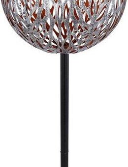 GLOBO LIGHTING LED Solarleuchte SOLARLEUCHTE METALL SILBERGRAU, 1XLED, LED fest integriert, Warmweiß, IP44 Schutzgrad, ø: 180mm, H: 540mm