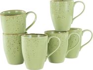 CreaTable Becher Kaffeebecher NATURE COLLECTION, Steinzeug, Tassen Set, 6-teilig