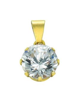 Vivance Kettenanhänger 333 Gold mit Zirkonia weiß 7mm