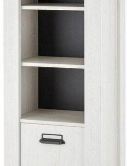 Home affaire Wäscheschrank SHERWOOD Hochkommode Kommode Schrank in modernem Holz Dekor, mit Apothekergriffen aus Metall, Höhe 146 cm