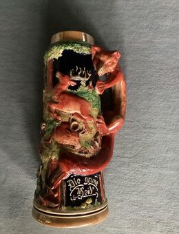 Jägerkrug Jagdszene Reh Deer Fox Fuchs Waidmannskrug Vintage Top Rarität - Bünde