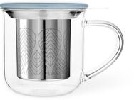 Viva Tasse Eva, Borosilikatglas, Edelstahl, Porzellan, mit Teesieb und Deckel, Borosilikatglas, 400 ml