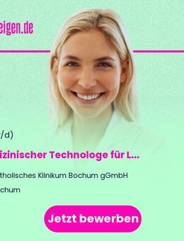 Medizinischer Technologe für Laboratoriumsanalytik / MTL / MTLA (m/w/d) - Molekulare Diagnostik - Bochum