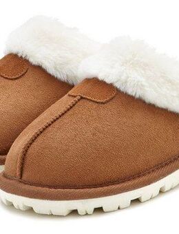 Vivance Plüsch Hausschuhe, Hausschuh, Pantoffeln, Clogs, Schlappen, Pantolette mit Warmfutter VEGAN
