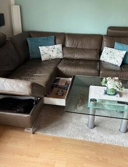 Ledercouch mit Schubfach und ein Klappfach für Wolldecken etc. - Lorsch (Karolingerstadt)