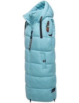 Navahoo Steppweste Schnuffelchen (1-tlg) warme Damen Outdoor-Weste lang mit Kapuze