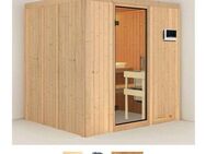 Karibu Sauna Sodin, BxTxH: 196 x 170 x 198 cm, 68 mm, (Set) 9 KW-Bio-Ofen mit externer Steuerung