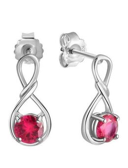 Firetti Paar Ohrstecker Schmuck Geschenk Silber 925 Ohrschmuck Edelstein Rubin, mit Rubin (synth)