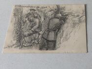 Feldpostkarte aus dem 1. Weltkrieg, Schützengrabenfriseur von 1915 beschrieben - Stuttgart