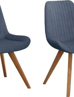 Home affaire Schalenstuhl Bratislava (Set, 2 St), Gestell Eiche massiv geölt, Easy Care-Stoff