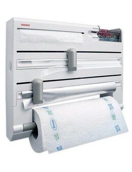 Leifheit Wandrollenhalter Parat Plus, inkl. Tesafilm-Spender u. Kleinteile-Box