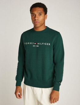 Tommy Hilfiger Sweatshirt TOMMY LOGO SWEATSHIRT mit Rundhals und Stickerei unifarben, casual, regular fit, Baumwollmix, Rundhals