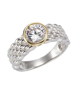 Vivance Fingerring 925 Silber zweifarbig Zirkonia weiß