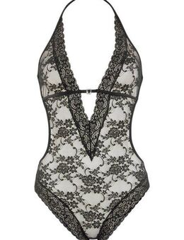 JETTE Body aus floraler Spitze mit Glitzeraccessoire, sexy Dessous, Reizwäsche