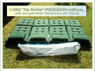 4 Stück "Sun Garden" HOCHLEHNER-Auflagen, grün, gebraucht. - Krummhörn