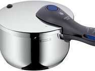 WMF Schnellkochtopf Perfect Plus, Cromargan® Edelstahl Rostfrei 18/10 (2-tlg., 1 Dampf-Druckkochtopf (V 4,5l, Ø 22cm), 1 Bratpfanne (V 3,0l, Ø 22cm), Dampfkochtopf mit abnehmbarem Deckelgriff, Induktion, Made in Germany