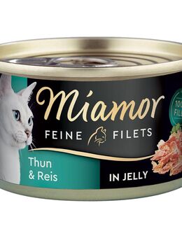 Miamor Feine Filets Dose 6 x 100 g - Thunfisch & Reis in Jelly