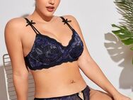 Damen Dessous Set mit Bügel und Blumenspitze in flieder-schwarz / Größe 50 / NEU - Marl (Nordrhein-Westfalen)