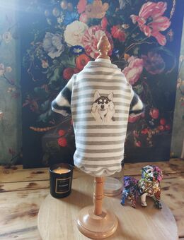 Bedruckter Pullover, gestreifter Pullover mit Hundedruck für kleine Hunde (ca. 2,7 bis 4 Kilogramm) - Heinsberg