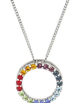 Firetti Kette mit Anhänger Schmuck Geschenk Silber 925 Halsschmuck Halskette Panzerkette Regen, mit Kristallstein