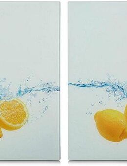 Zeller Present Schneide- und Abdeckplatte Lemon Splash, ESG-Sicherheitsglas, (Set, 2 tlg), aus ESG-Sicherheitsglas hergestellt