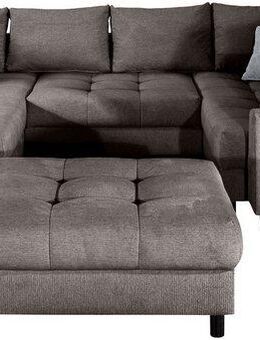 COLLECTION AB Wohnlandschaft Toni U-Form mit Armlehne, inkl. Hocker und Zierkissen in abgesetzter Farbe, mit Bonnelfederkern