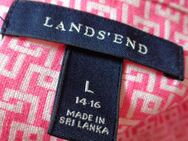 LANDS END trendige Tunika LONG-BLUSE Graphisches Design, Gr. L, Leinen - Adendorf