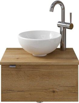 Saphir Waschtisch Serie 6915 Waschschale mit Unterschrank für Gästebad, Gäste WC (3-St., Keramik-Aufsatzbecken, Waschtischplatte, Waschtischunterschrank), 51 cm breit, 1 Tür, Waschtischplatte, kleine Bäder, ohne Armatur
