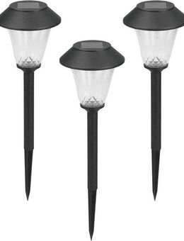 Luxform Gartenleuchte Solar-Gartenlampe - St. Tropez - 3 Stück - 5 Lumen, LED fest integriert, Aus Kunststoff gefertigt