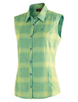 Maier Sports Funktionsbluse Paloma Karierte, ärmellose Bluse für Wandern, Reisen und Freizeit