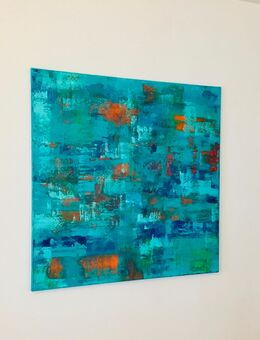 Großes Acrylbild in Spachteltechnik 1x1 m - Rösrath Zentrum