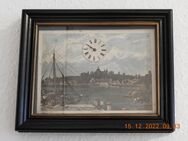 BILD "MANNHEIM MIT RHEINUFER" - Atraktiver semi-historischer Rahmen mit integrierter Uhr (analoge Anzeige ), ~ 29 x 23 cm - Stuttgart