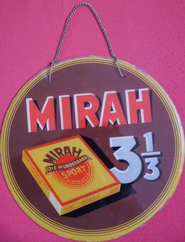 Reklameschild , Werbung ,Mirah Sport 3 1/3 , Glas , Durchmesser 25cm , vor 1945 - Görlitz