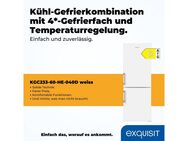 exquisit Kühl-/Gefrierkombination KGC233-60-HE-040D, 142,2 cm hoch, 50 cm breit, Energieeffizienzklasse D, 173 Liter Nutzinhalt, 4 Sterne Gefrieren