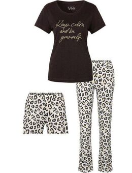 Vivance Dreams Pyjama (Packung, 3 teilig) mit Leo-Print